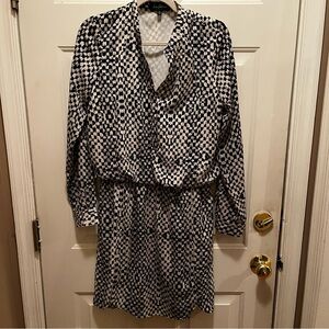 Sam Edelman Black and Beige Geometric Dress Size M